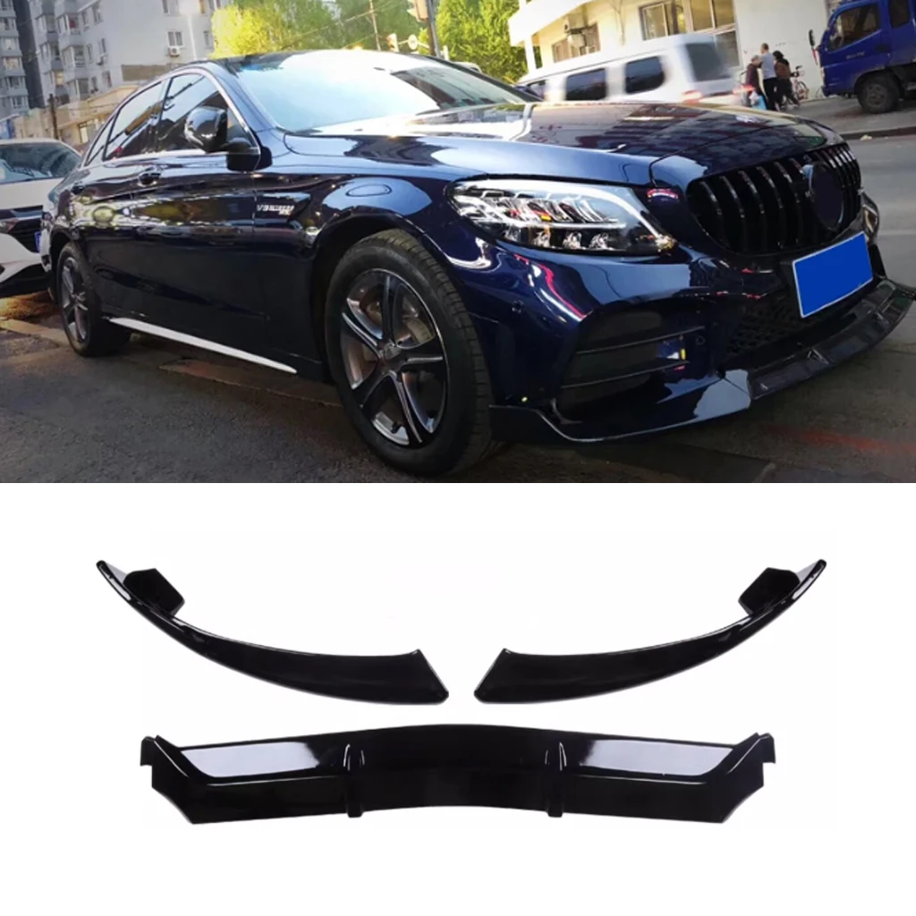 Mercedes GLC X253/C253 Gloss Black Front Lip Splitter (2016-2019)