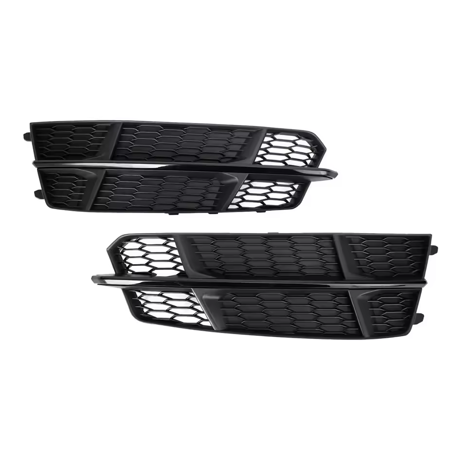 Audi A6 S-Line / S6 C7 Facelift Gloss Black Fog Light Grills (2016-2018)