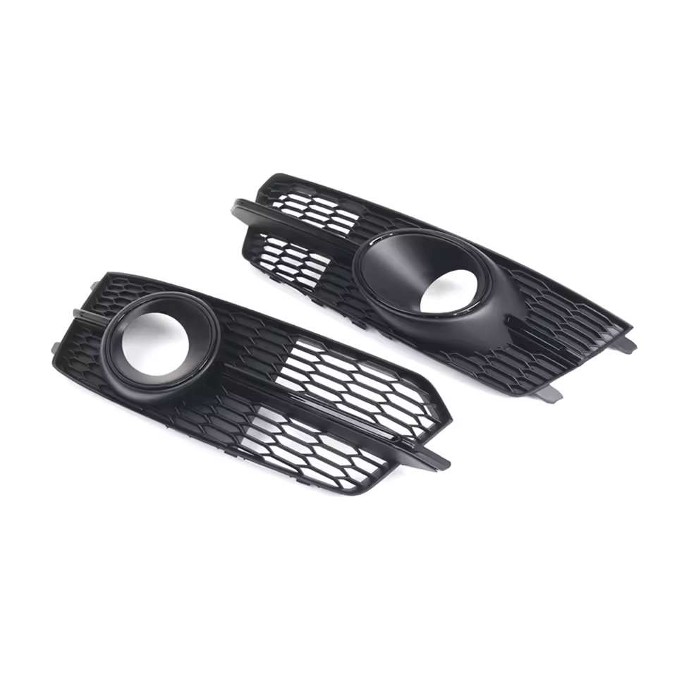 Audi A6 S-Line / S6 C7 Facelift Gloss Black Fog Light Grills (2016-2018)