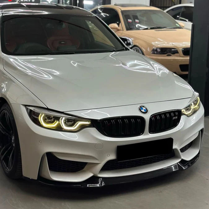 BMW M3 F80 / M4 F82 F83 Gloss Black CS Style Front Lip Splitter (2014-2019)